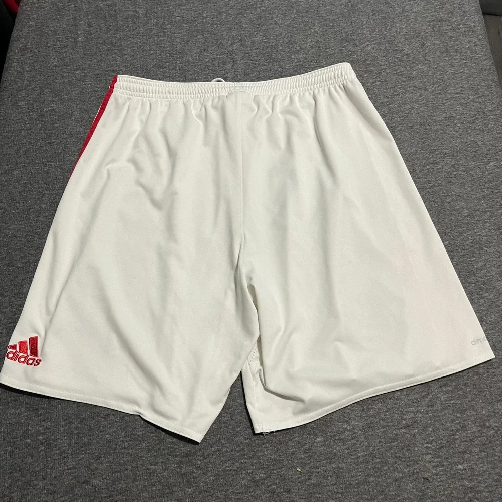 Adidas FC Bayern Munich Soccer Shorts Mens Large White Red Climacool Bundesliga